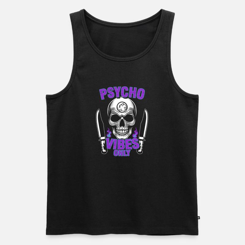 Psycho Vibes Schädel - Männer Premium Bio Tank Top - Schwarz