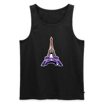 Eiffel tower #10 - Men's Premium Organic Tank Top - black - Front - AI Model Male 178 light (178cm)