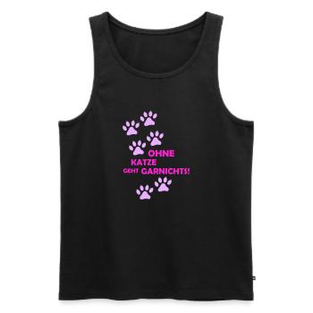 Nothing works without a cat - Men's Premium Organic Tank Top - black - Front - AI Model Male 178 light (178cm)