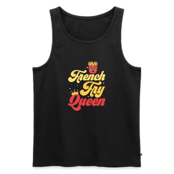 Her Majesty of Crispy Fries: French Fry Queen - Men's Premium Organic Tank Top - black - Front - AI Model Male 178 light (178cm)