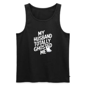 Mein Mann hat mich total geghostet - Lustiges Halloween - Männer Premium Bio Tank Top - Schwarz - Vorne - AI Model Male 178 light (178cm)