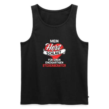 Mein Herz schlägt für einen Steuerberater - Männer Premium Bio Tank Top - Schwarz - Vorne - Michal (187cm)