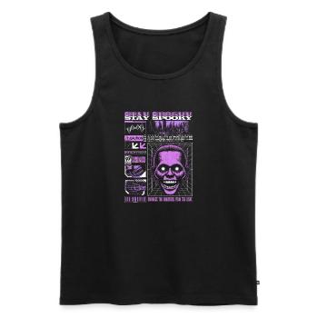 Stay Spooky Ghost White & Lilac Halloween Season - Men's Premium Organic Tank Top - black - Front - AI Model Male 178 light (178cm)