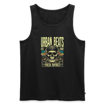 Retro Vintage Skull Urban Beat und frische Reime - Männer Premium Bio Tank Top - Schwarz - Vorne - AI Model Male 178 light (178cm)