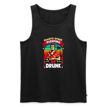 Always Sleeping or Drunk Funny Vintage Vibes - Men's Premium Organic Tank Top - black - Front - Michal (187cm)