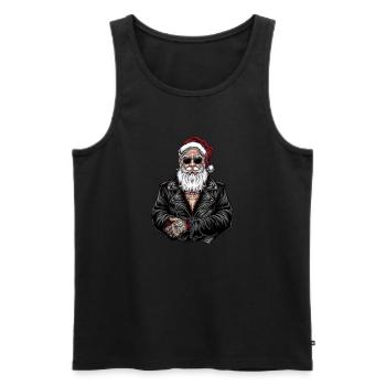 Gangsta Santa : Noël avec Attitude - Débardeur bio Premium Homme - noir - Devant - Michal (187cm)