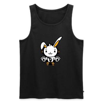 Hase spielt Controller Konsole Headset Gamer Nerd - Männer Premium Bio Tank Top - Schwarz - Vorne - Michal (187cm)