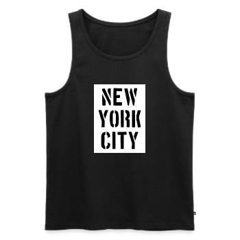 New York City - NYC - NY - Manhattan - Brooklyn - Débardeur bio Premium Homme - noir - Devant - AI Model Male 178 light (178cm)