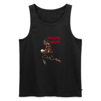rugbyman aux couleurs fun - Débardeur bio Premium Homme - noir - Devant - Michal (187cm)