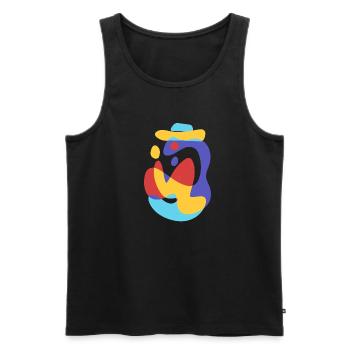 monster enjoy summer sea - vintage bold abstract - Men's Premium Organic Tank Top - black - Front - AI Model Male 178 light (178cm)