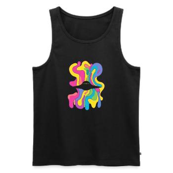 Ufo Spaceship Rocket - Men's Premium Organic Tank Top - black - Front - AI Model Male 178 light (178cm)