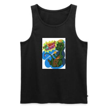 Eat sleep repeat - Men's Premium Organic Tank Top - black - Front - AI Model Male 178 light (178cm)
