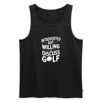Funny Golfing Fathers Day Golf Lover Golf Player - Men's Premium Organic Tank Top - black - Front - AI Model Male 178 light (178cm)