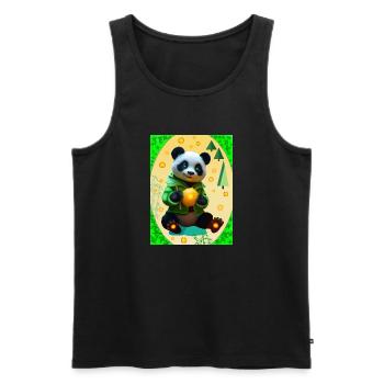 Charming Panda - Men's Premium Organic Tank Top - black - Front - AI Model Male 178 light (178cm)