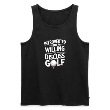 Golf Player Funny Golfing Fathers Day Golf Lover - Men's Premium Organic Tank Top - black - Front - AI Model Male 178 light (178cm)