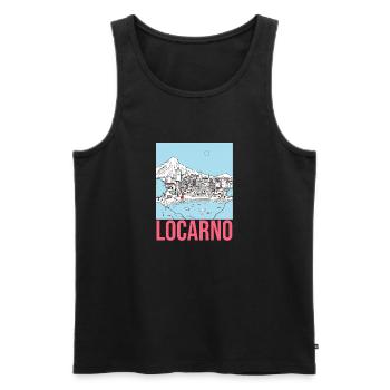 Locarno - Men's Premium Organic Tank Top - black - Front - AI Model Male 178 light (178cm)