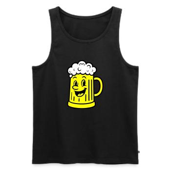 Bierkrug Comic Bier - Männer Premium Bio Tank Top - Schwarz - Vorne - AI Model Male 178 light (178cm)