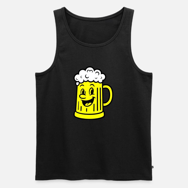 Bierkrug Comic Bier - Männer Premium Bio Tank Top - Schwarz