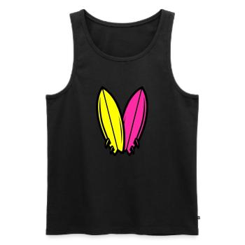 Surfbrett Symbol Surfen - Männer Premium Bio Tank Top - Schwarz - Vorne - AI Model Male 178 light (178cm)