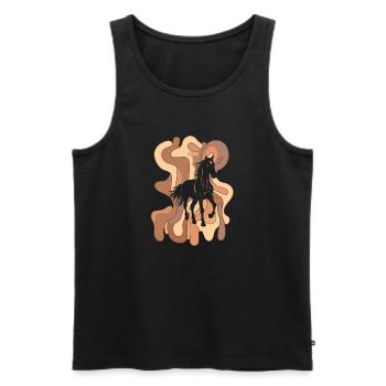 Pferd Wildpferd Pferdekopf - Männer Premium Bio Tank Top - Schwarz - Vorne - AI Model Male 178 light (178cm)