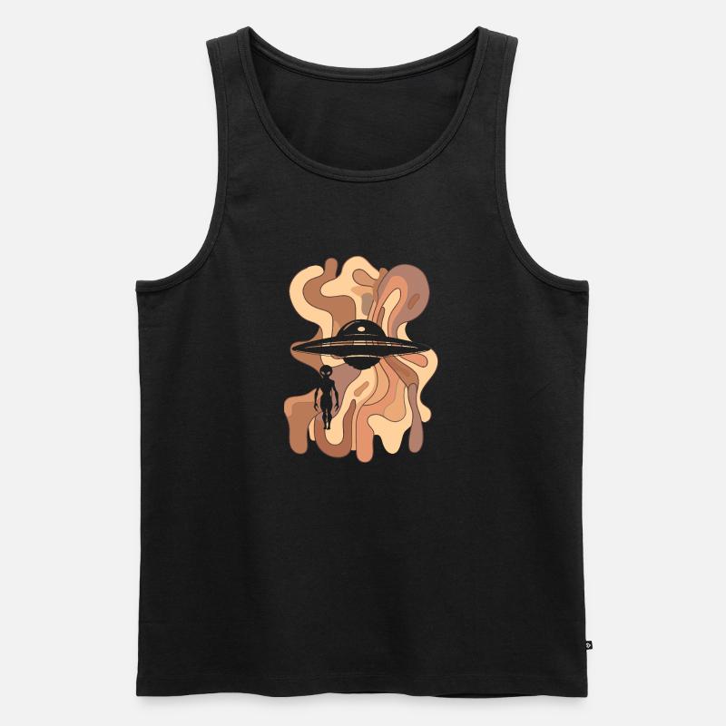 Ufo Raumschiff - Männer Premium Bio Tank Top - Schwarz