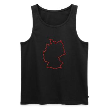 Deutschland Umriss / Germany contour (1c) - Männer Premium Bio Tank Top - Schwarz - Vorne - Michal (187cm)