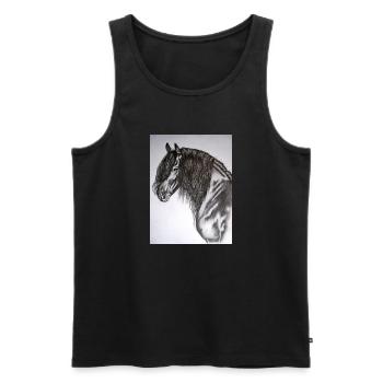 Friese Portrait - Männer Premium Bio Tank Top - Schwarz - Vorne - AI Model Male 178 light (178cm)