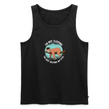 Ich Schlafe Nicht Vintage Ich Ruhe Nur Meine Augen - Männer Premium Bio Tank Top - Schwarz - Vorne - Michal (187cm)