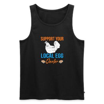 Support Your Local Egg Dealer Vintage Eierhändler - Männer Premium Bio Tank Top - Schwarz - Vorne - Michal (187cm)