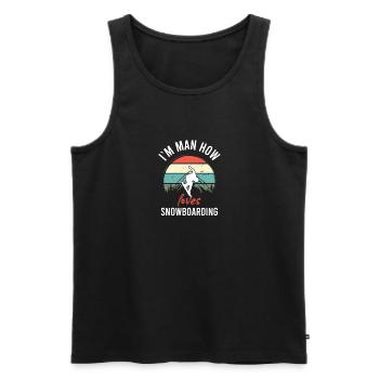 Snowboarding Snowboarder Vintage Wintersport - Männer Premium Bio Tank Top - Schwarz - Vorne - Michal (187cm)