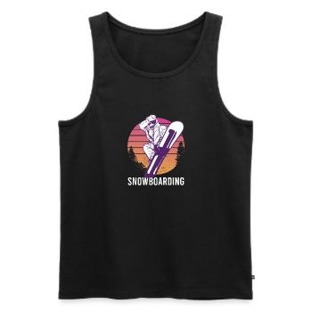 Snowboarding Snowboarder Vintage Wintersport - Männer Premium Bio Tank Top - Schwarz - Vorne - Michal (187cm)
