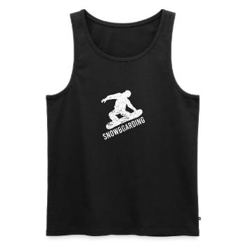 Snowboarding Snowboarder Vintage Wintersport - Männer Premium Bio Tank Top - Schwarz - Vorne - Michal (187cm)