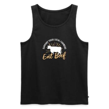 Unterstützen Sie Ihren lokalen Landwirt und essen - Männer Premium Bio Tank Top - Schwarz - Vorne - AI Model Male 178 light (178cm)