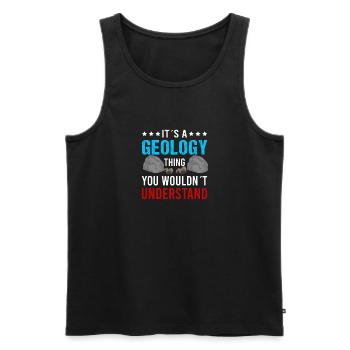 Gology Gologist Felsen Vintage Mineralien Sprüche - Männer Premium Bio Tank Top - Schwarz - Vorne - Michal (187cm)
