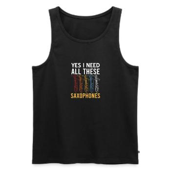 Saxophone Saxophonist Vintage Sprüche - Männer Premium Bio Tank Top - Schwarz - Vorne - Michal (187cm)