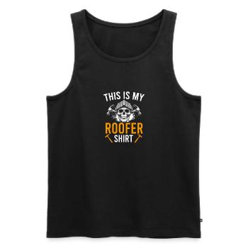 Dachdecker Dachdeckerin Vintage Dachspengler - Männer Premium Bio Tank Top - Schwarz - Vorne - Michal (187cm)