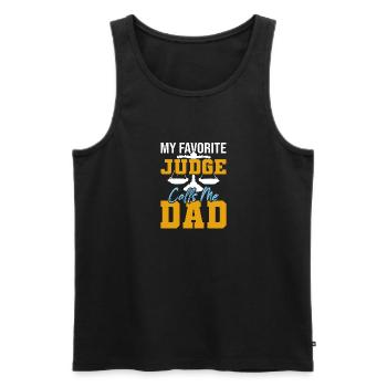 Richter Jura Studenten Sprüche - Männer Premium Bio Tank Top - Schwarz - Vorne - Michal (187cm)