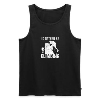 Kletterer Klettern Bergsteigen Berge - Männer Premium Bio Tank Top - Schwarz - Vorne - AI Model Male 178 light (178cm)