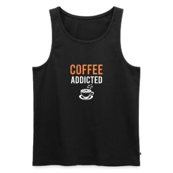 Kaffee Coffee Koffein Vintage Cafe Sprüche - Männer Premium Bio Tank Top - Schwarz - Vorne - Michal (187cm)