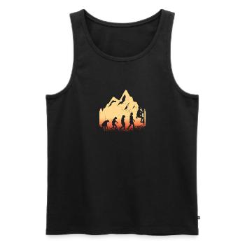 Kletterer Klettern Bergsteigen Berge - Männer Premium Bio Tank Top - Schwarz - Vorne - Michal (187cm)