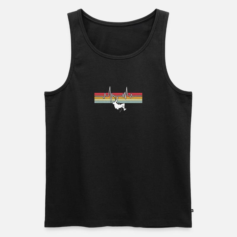 Kletterer Klettern Bergsteigen Berge - Männer Premium Bio Tank Top - Schwarz