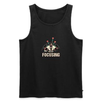 Dart Darts Darten Vintage Dartpfeile Dartscheibe - Männer Premium Bio Tank Top - Schwarz - Vorne - Michal (187cm)