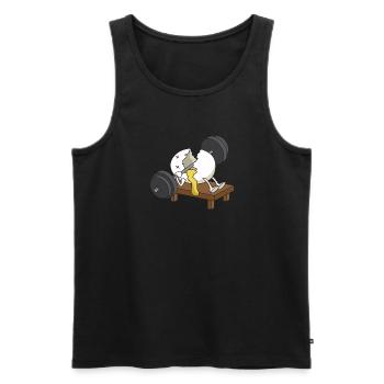 Zerquetschte Eier heben Workout - Männer Premium Bio Tank Top - Schwarz - Vorne - AI Model Male 178 light (178cm)