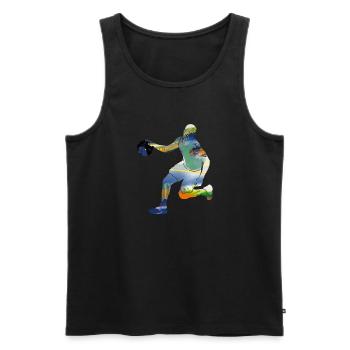 Basketball, ball, colorful, graffiti - Men's Premium Organic Tank Top - black - Front - Michal (187cm)