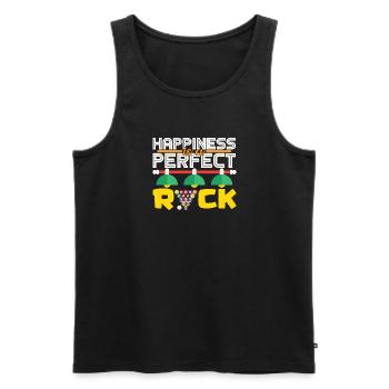 Glück ist ein perfekter Rick - Männer Premium Bio Tank Top - Schwarz - Vorne - AI Model Male 178 light (178cm)
