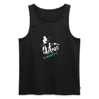Skiing Grindelwald First - Men's Premium Organic Tank Top - black - Front - AI Model Male 178 light (178cm)