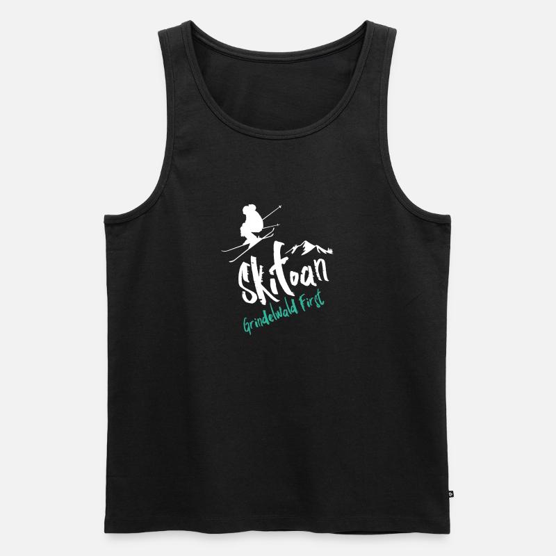 Skifahren Grindelwald First - Männer Premium Bio Tank Top - Schwarz