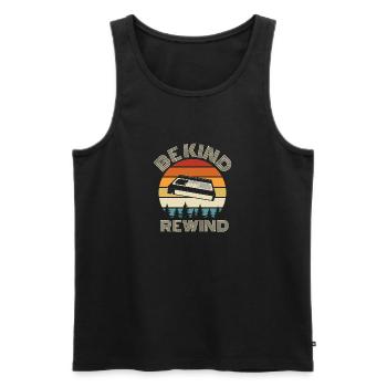 Be Kind Rewind - Men's Premium Organic Tank Top - black - Front - AI Model Male 178 light (178cm)