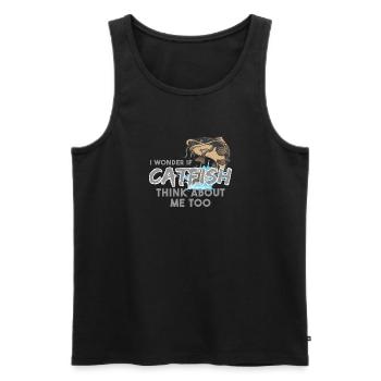 Welsfischer Welsfischen - Männer Premium Bio Tank Top - Schwarz - Vorne - Michal (187cm)
