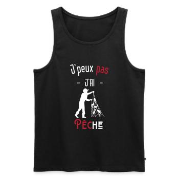 j'peux pas j'ai pêche - Débardeur bio Premium Homme - noir - Devant - AI Model Male 178 light (178cm)